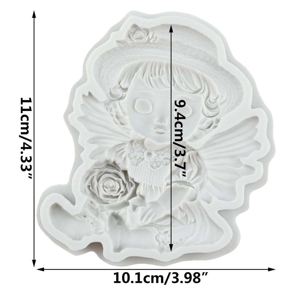 Angel Silicone Molds Flower Fairy Lotus Fairy Fondant Mold Cake Decorating Tools Cupcake Topper Candy Chocolate Gumpaste Mold