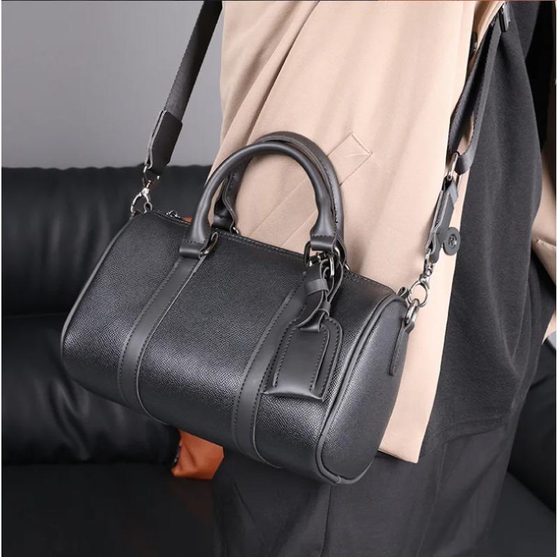 Luxury Men s Crossbody Bag New Fashi Design messenger s bag Men Soft PU Leather Male Shoulder Bags Barrel Shaped Handbag Bolsa чёрный