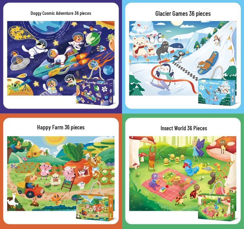 Educational Cartoon Jigsaw Puzzle for Kids Ages 3-6, Ideal Gift for Kindergarten Boys and Girls