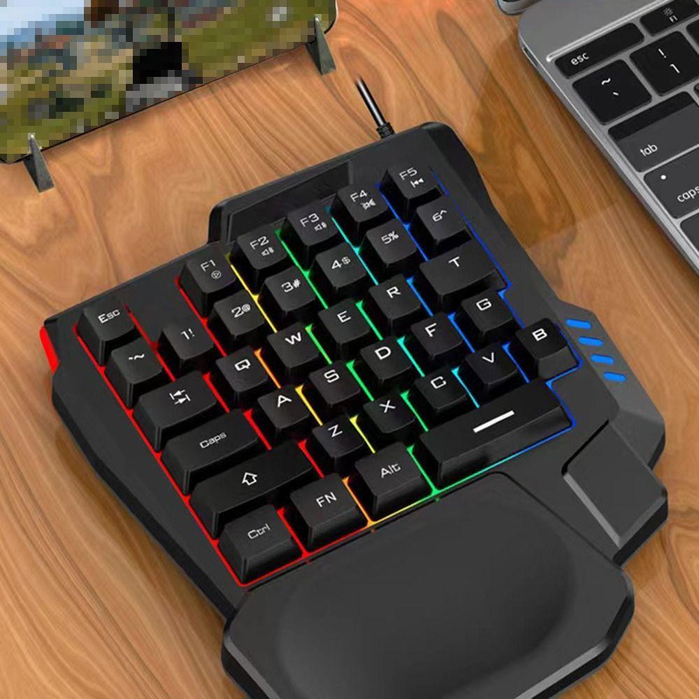 Ultra-slim One Handedly Keyboard USB Gaming Mechanical Keyboard Single Hand Keyboard  Desktop PC