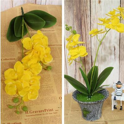 12 Köpfe 2 Gabeln Künstliche Schmetterlingsorchidee Real Touch Schmetterlingsorchideenblüten Seidenkunstblumen Simulationsblume Home Party Hochzeitsdekor