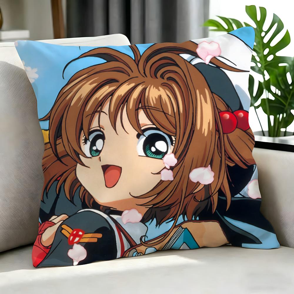 Anime Cardcaptor Sakura Cushion Cover Cushion Cover Set 4Pcs 50X50 45X45 40X40 Pillowcase Decorative Sofa Home Decor