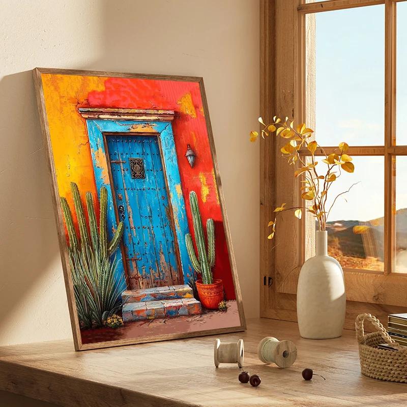 Nordic Traditional Farmhouse Kitchen Still Life Cactus Poster Colorful Landscape Canvas Paintings Wall Art Pictures Home Decor