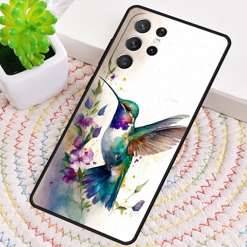 Lovely Birds Hummingbird soft Silicone Phone Case For Samsung Galaxy note 10 pro S26 S25 S24 S23 S22 S21 Plus Ultra Capa Cover