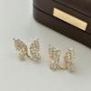 Elegant Zircon Butterfly Earrings for Women - High-End, Versatile Design for a Face-Slimming Look.