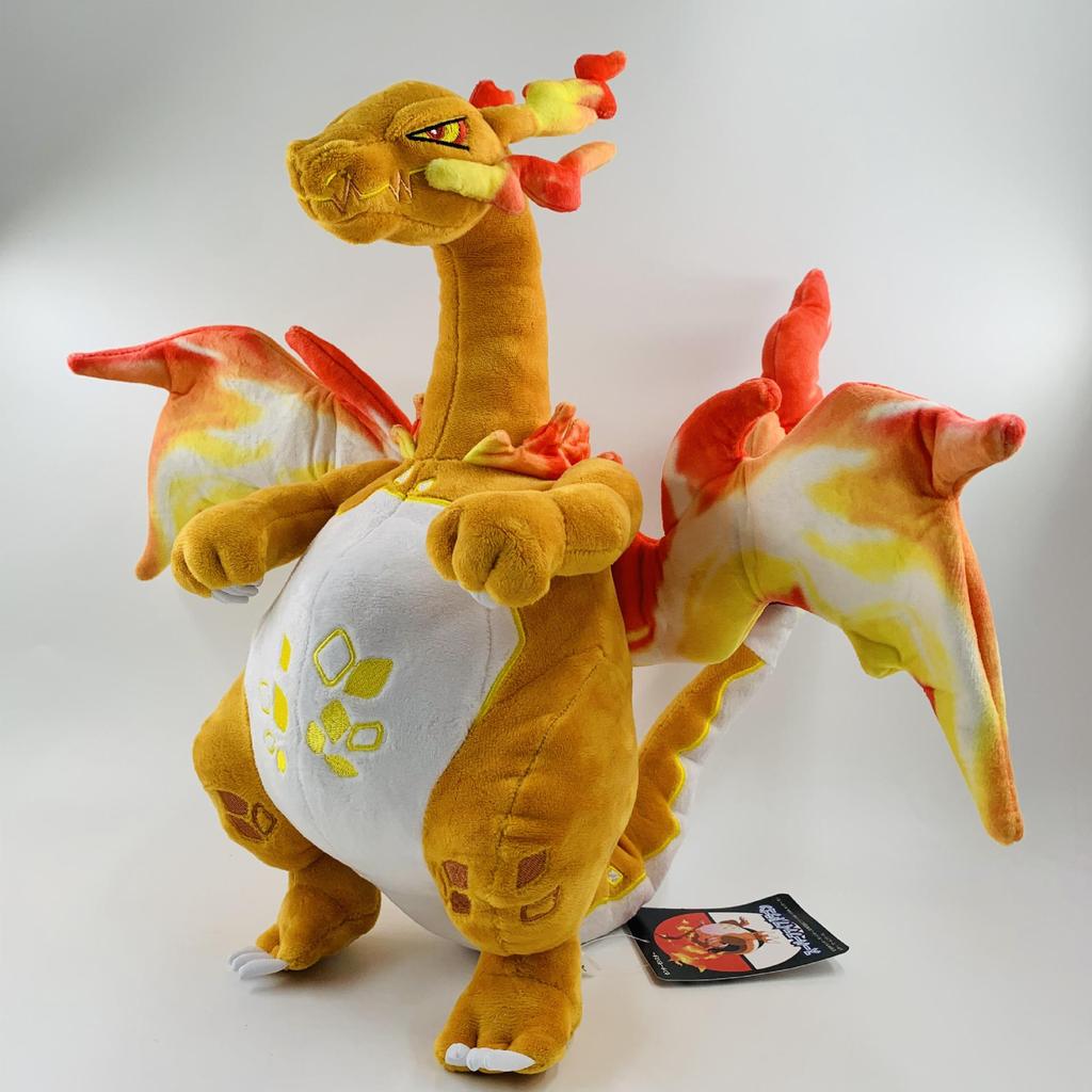 38cm Gigantamax Charizard Shiny Mega Plush Doll with Skeleton - Black and Orange