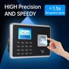 Biometric Time Clock Attendance Machine for Employees Support 1000pcs Fingerprint/Password/ID Card Recognition 5 Languages System USB Port Data