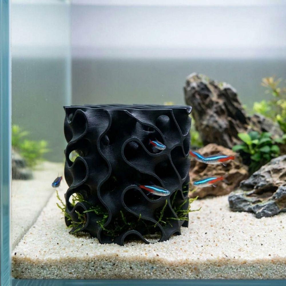 Wave-Shape Aquarium Shrimp Shelter 3D Printed Fish Tank Shrimp Hideout Fish Breeding