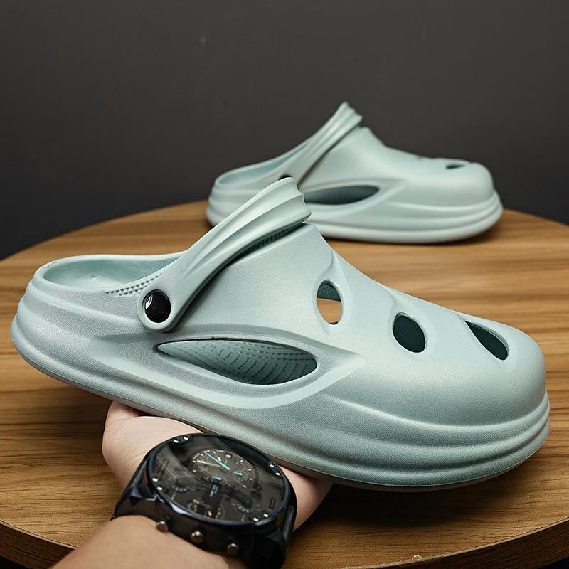 Hole Shoes Men'S Spring Wear, Step On Shit Feeling Super Soft Home Bag Head Slippers Non-Slip And Wear-Resistant Hot Air Beach Sandals