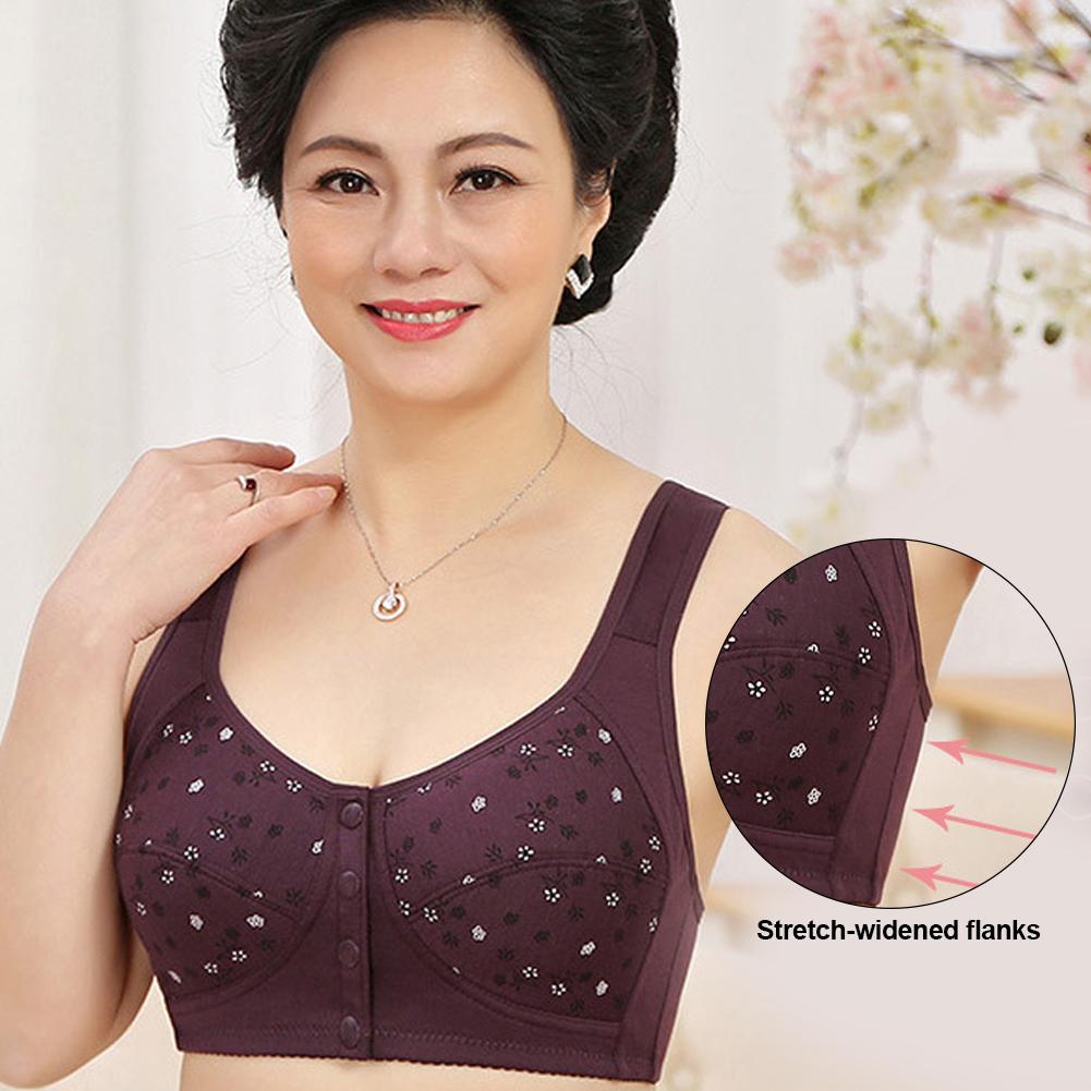 Women's Bra Front Button Closure Shockproof Underwear Push-up Bra Soft Breathable Anti-snagging Brassiere Intimates Wear