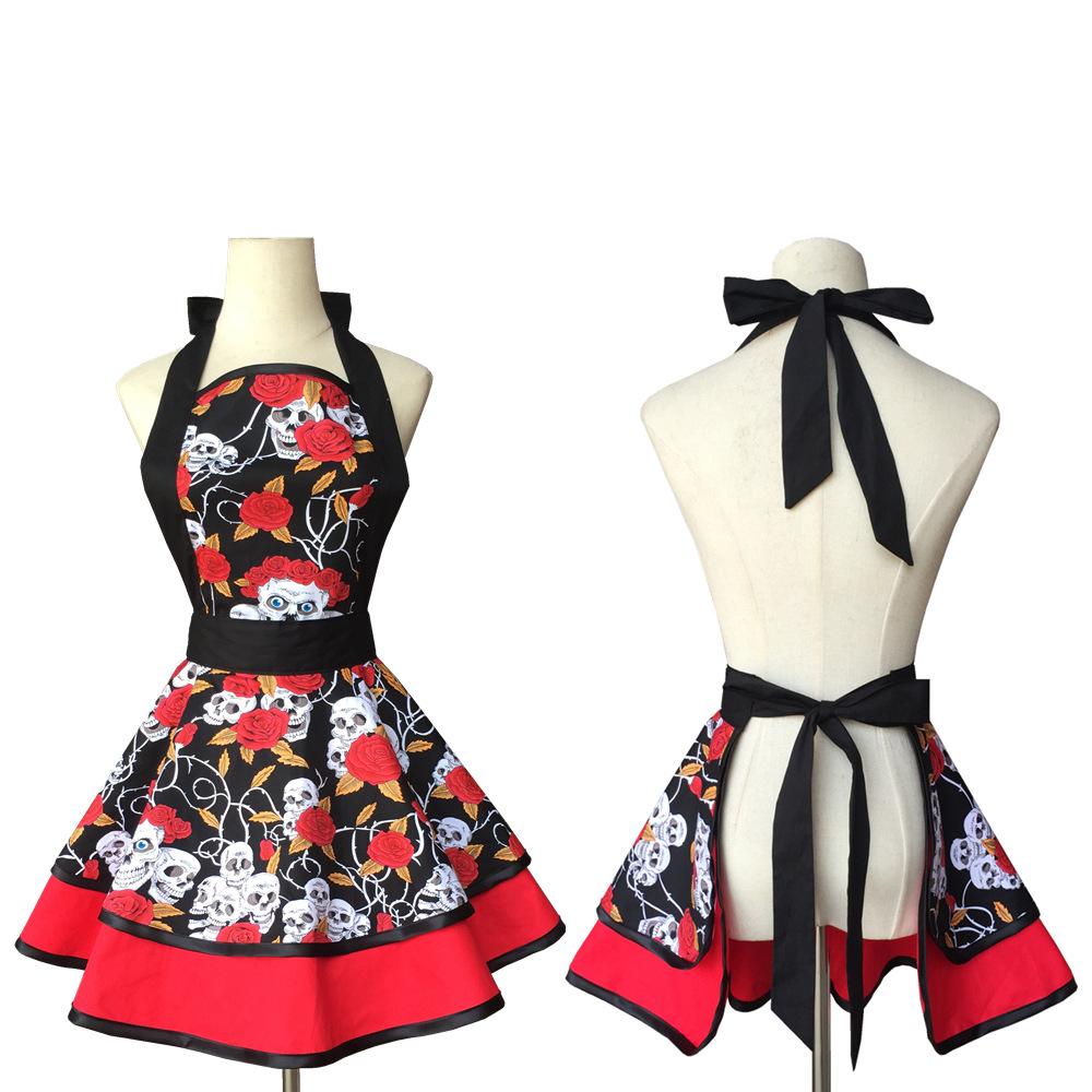 Apron Daily Black and White Stripes Simple Cotton Apron Kitchen Baking Art Painting Floral Work Wrap