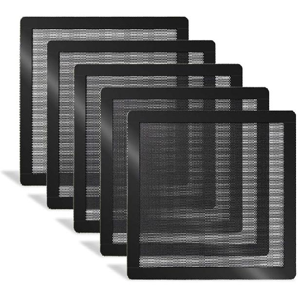 120mm 140mm PC Fan Dust Filter Magnetic Frame Computer Fan Grills Black Dust Mesh PC Cooler Filter Screen Dustproof Case Covers 5 Pack (140 * 140mm) 140*140mm