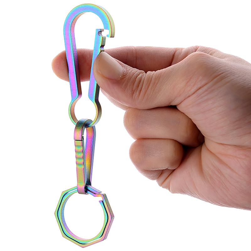 1Pc Titanium Alloy 5.9CM Buckle Hook Backpack Hook Clip Outdoor Keychain Climbing Carabiner