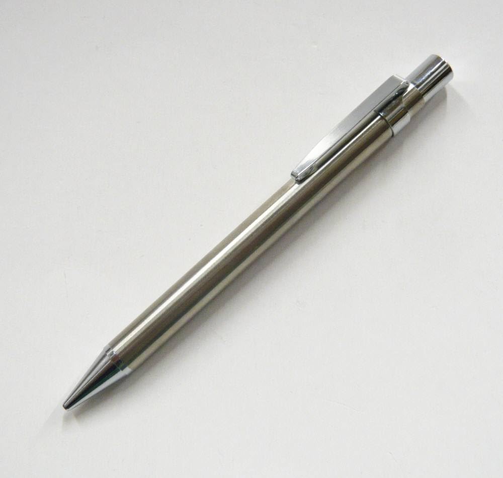 Blue Grained Leather Pen Case with Black Metal Touch Stick and All-metal Mechanical Pencil SASL-ALB-9984SP