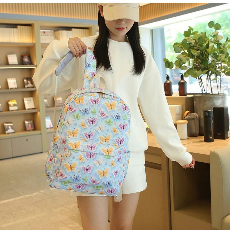 School bag new butterfly three-in-one set bag, primary and secondary school school bag, high value and large capacity thermal insulation handbag