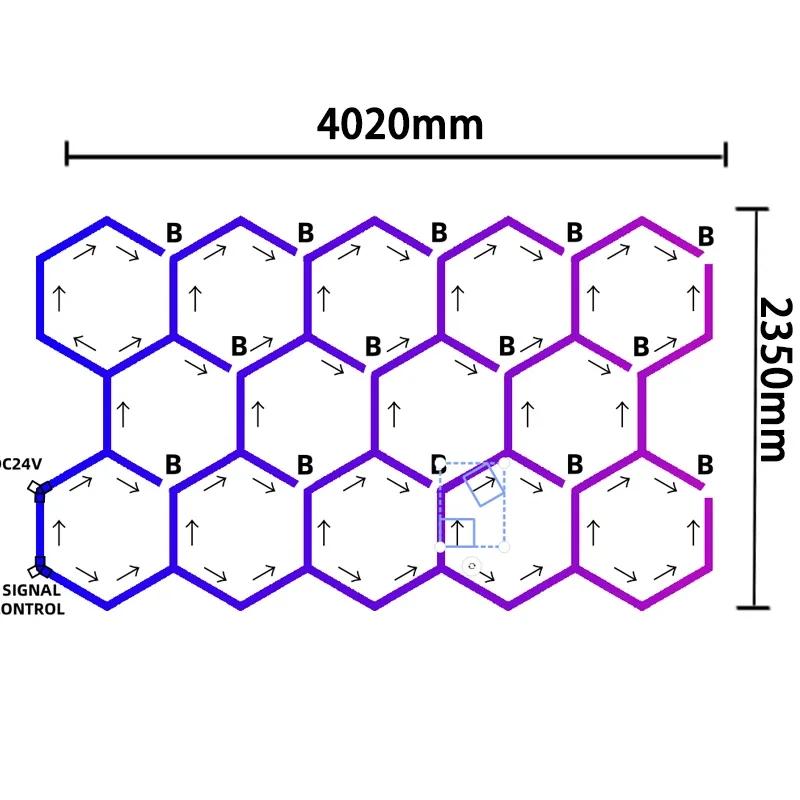 1-14 Holes RGB Hexagon Garage Light 110-265V Honeycomb LED Lights APP Control  Car Wash Repair Lamps Decor Ceiling Lighting