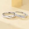 999 Sterling Silver Adjustable Couple Rings: River of Love Design for Men & Women, Exquisite and High-End