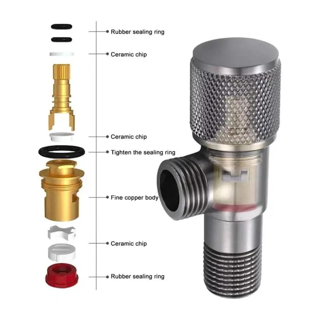 Heavy Duty Brass Angle Valve G1/2 Inch Water Stop Control for Toilet Bidet Washing Machine Heater Sink Universal Supply Fitting
