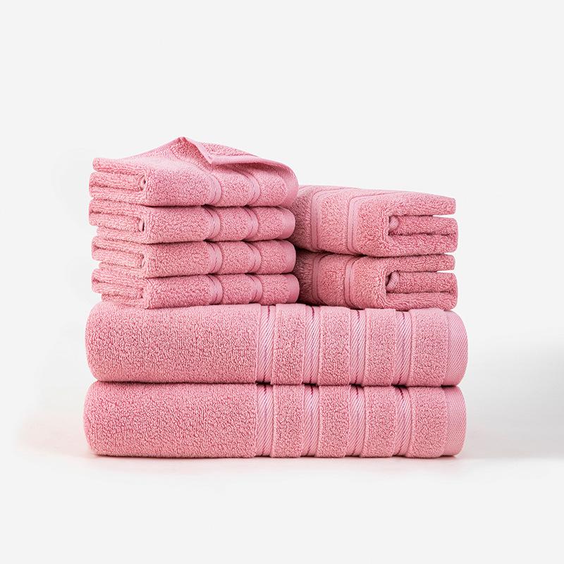 Plain Cotton Eight-piece Set of Towels 22 Towels 4 Square Towels, Promotional Embroidery Available