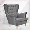 Diana Scandinavian Family Furniture Wing Chair, Light Gray Ash PRO