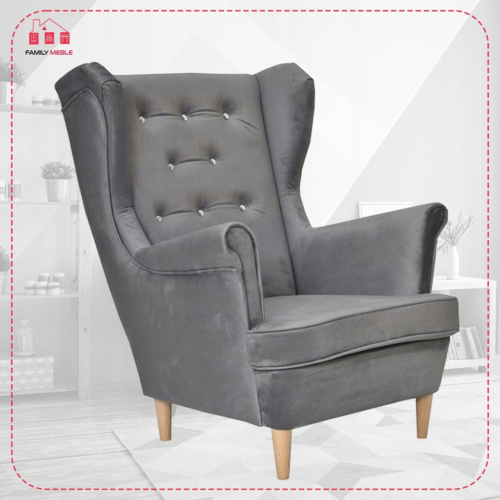 Diana Scandinavian Family Furniture Wing Chair, Light Gray Ash PRO