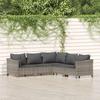 Vidaxl 5-Cz. Set da Giardino, Cuscini, Grigio, Rattan PE