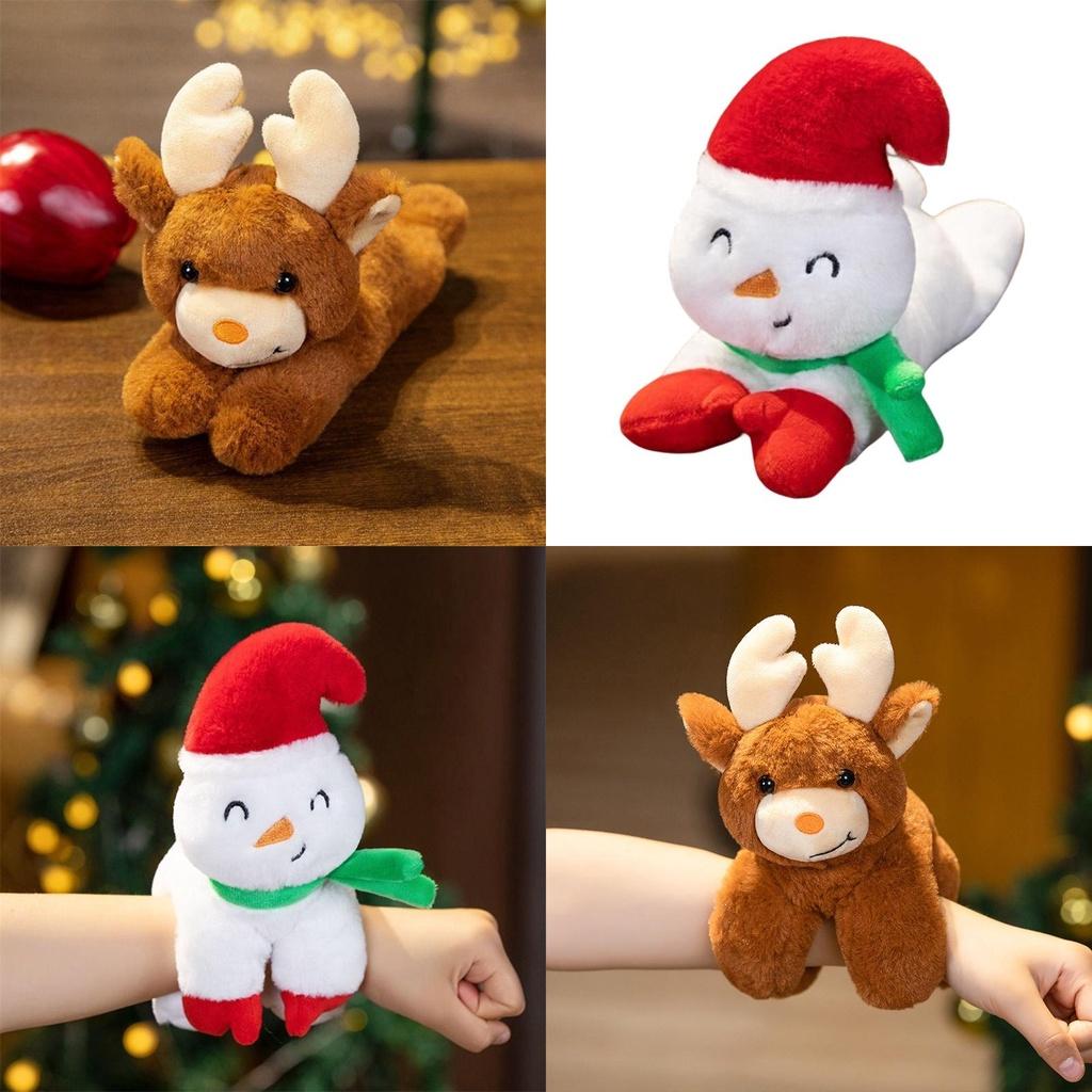 Adorable Santa Claus Plush Toy With Wrist Paddle Bracelet Soft And Short Plush Material