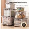Large Capacity Clear Plastic Storage Box for Clothes, Books, Snacks, and Toys