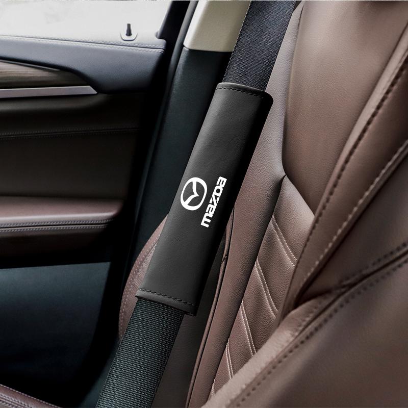 2Pcs Leather Car Seat Belt Shoulder Pad Safety Strap Cover For Mazda 6 2 3 CX50 CX60 BT-50 CX5 CX30 MX-5 CX3 CX8 Atenza CX80 CX7
