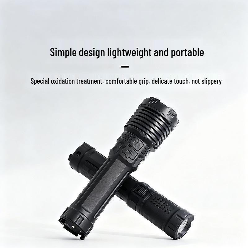 Rechargeable Zoom Flashlight with Digital Display and Long Battery Life - Super Bright Far and Near Outdoor Lighting