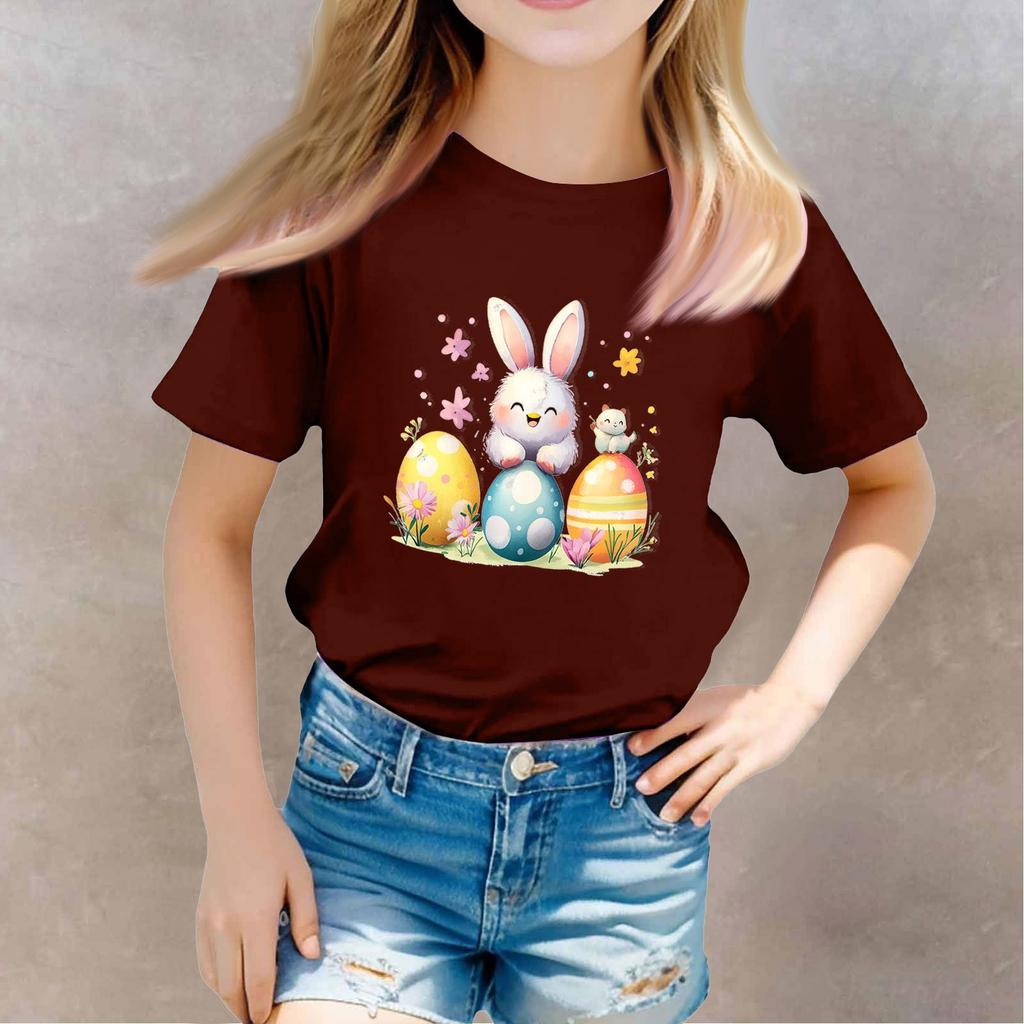T-shirts för småbarnsflicka, pojkar, barntopp, pojkar och flickor, tryckt kortärmad t-shirt