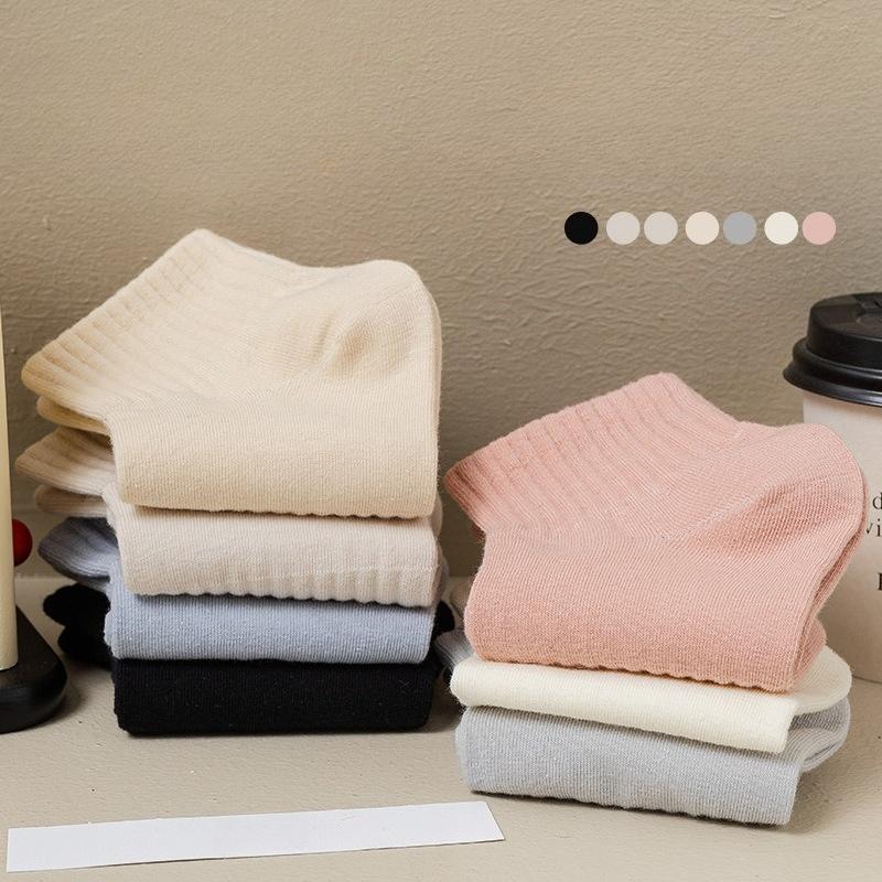 10 Pairs Women Cotton Socks Autumn Breathable Soft Sports Women Anti-bacterial Socks