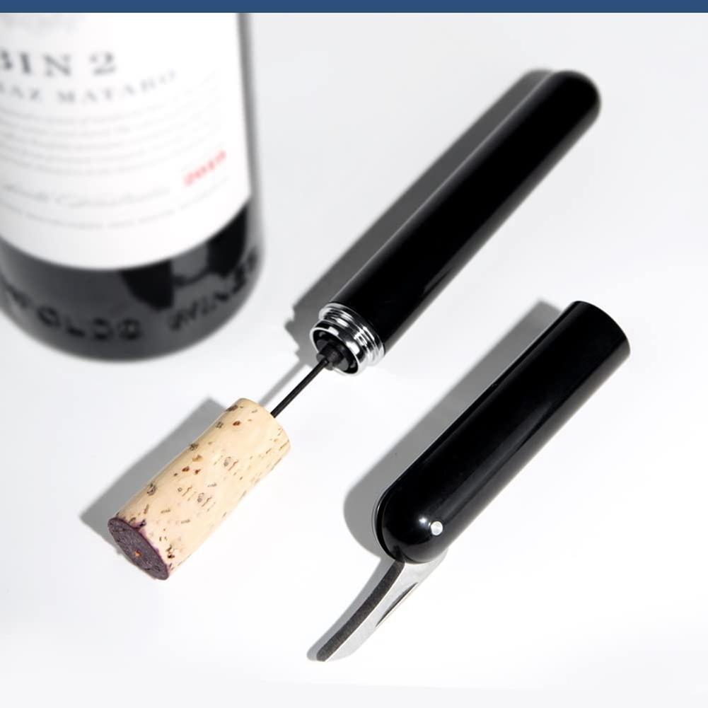 2 Pezzi Pompa d'Aria Portatile Upgrade Tascabile Sicurezza Apribottiglie per Vino Cavatappi a Pressione d'Aria Acciaio Inossidabile