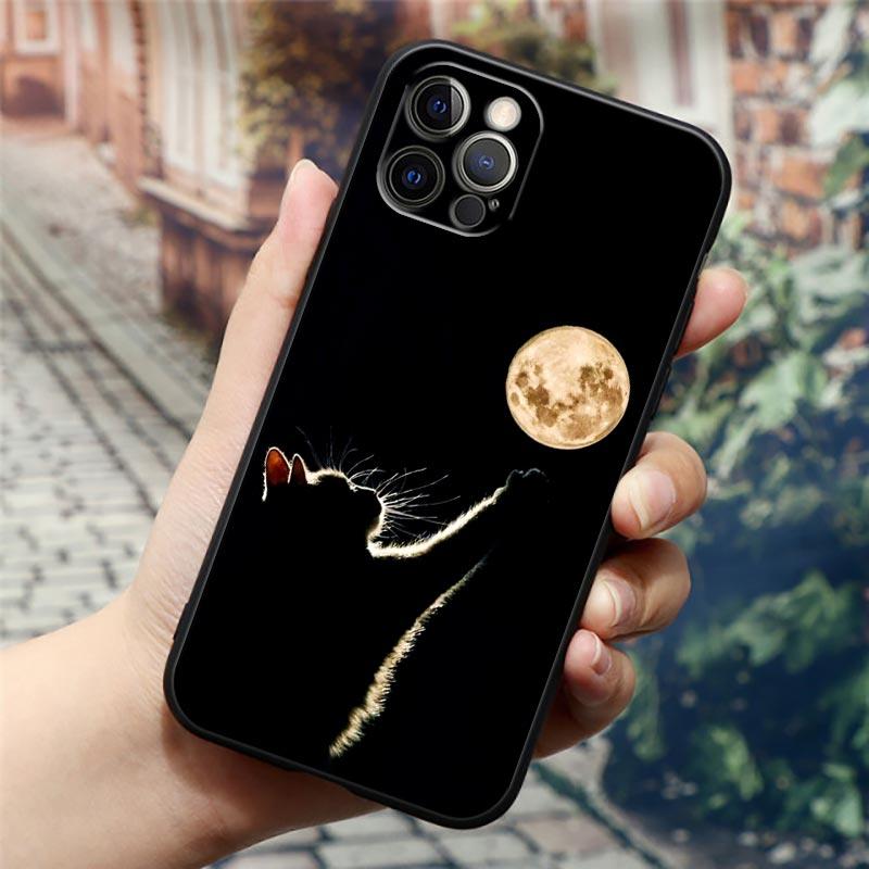 Black Cats Cute cat Hello Phone Case For Apple iPhone 16 15 14 13 12 11 Pro Max XR XS Max 7 8 Plus SE2 Back Cover Silicone Cases