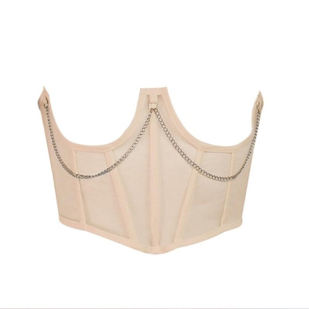 Femmes Large Couture Maille Soutien Poitrine Corset Ceinture Corset Élastique Noire Gaine Large Ceinture Taille Dames Vêtements Féminins Accessoires