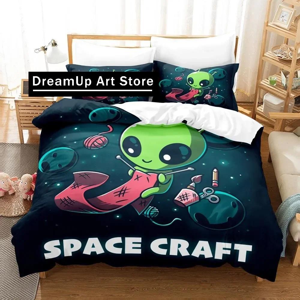 Alien Believe In Yourself Bedding Set Quilt Cover Bed Cover with Pillowcase Twin Single Queen King Size Boys Adult Home Textile