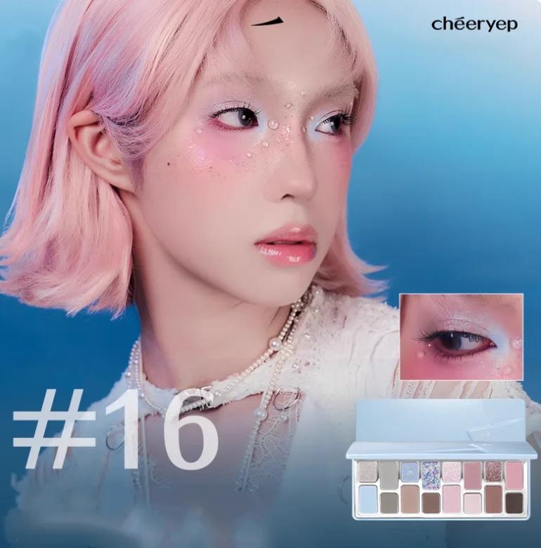 

Cheeryep 16 Color Eyeshadow Qianyan Plate Glitter Chamelon Matte Pearlescent Flash Plate 16