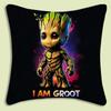 Pillow Covers Cartoon Cute Groots Sofa Decorative Home Double-Sided Printing Short Plush Cute Cushion Cover