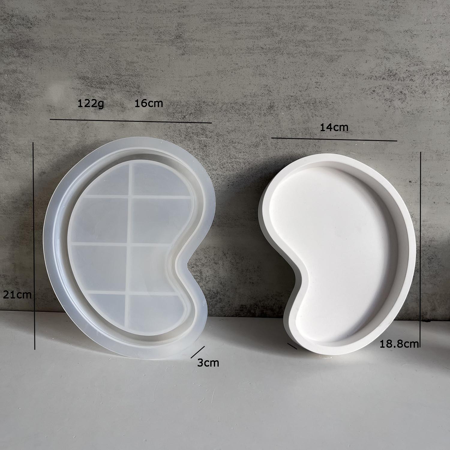 

Силиконовая форма для подноса в форме горошины, сделай сам, овальный поднос, цемент, гипс, подставка для свечей, ювелирных изделий, тарелка для хранения, форма для эпоксидной смолы, глины, домашний декор белый