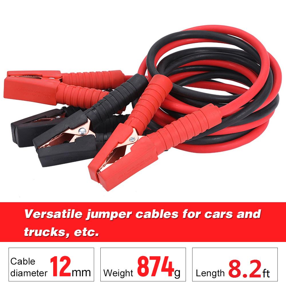 Booster Jumper Cables with Full Insulated Cover Clamps Fine Copper Cable Emergency Power Battery Starter for Car 8.2ft