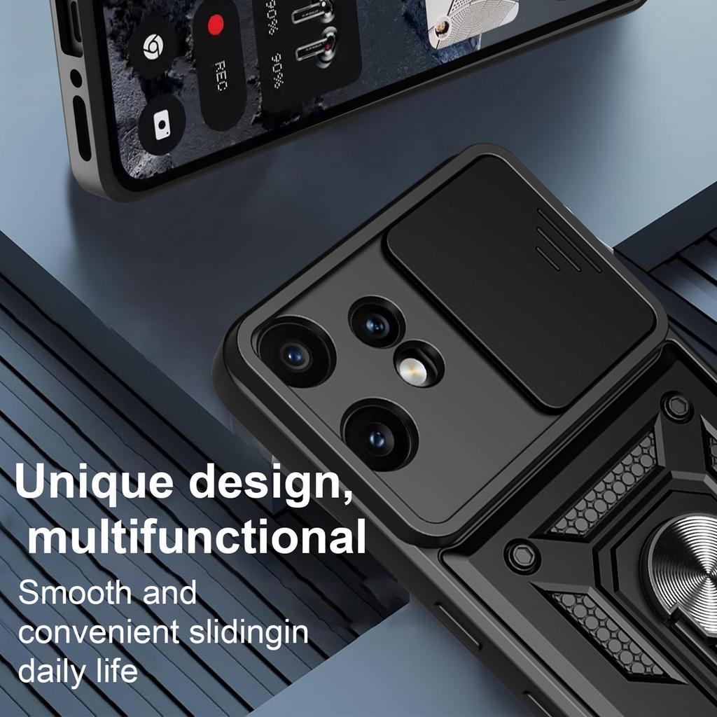 AMORUS For Nothing CMF Phone 2 Pro Case Kickstand PC+TPU Phone Cover with Camera Lens Slider