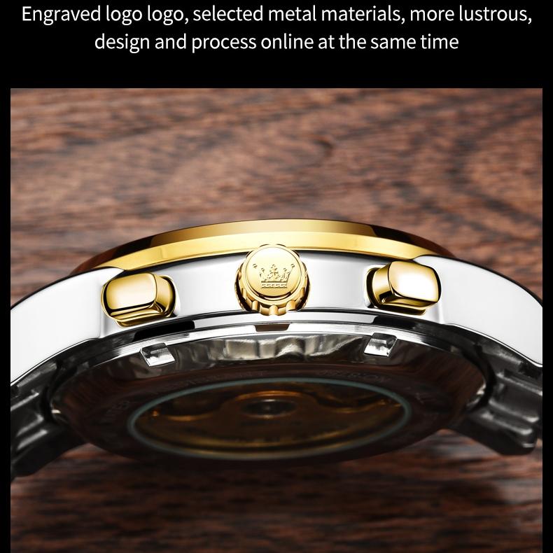 OLEVS Markenuhren, automatische mechanische Uhr, Business-Freizeit, hohle Herrenuhr, Herrenuhr, modisch