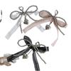 Punk Lace Bowknot Keychain Imitation Pearls Key Chain Ornament Exquisite Pearls Keychain  Daily Use