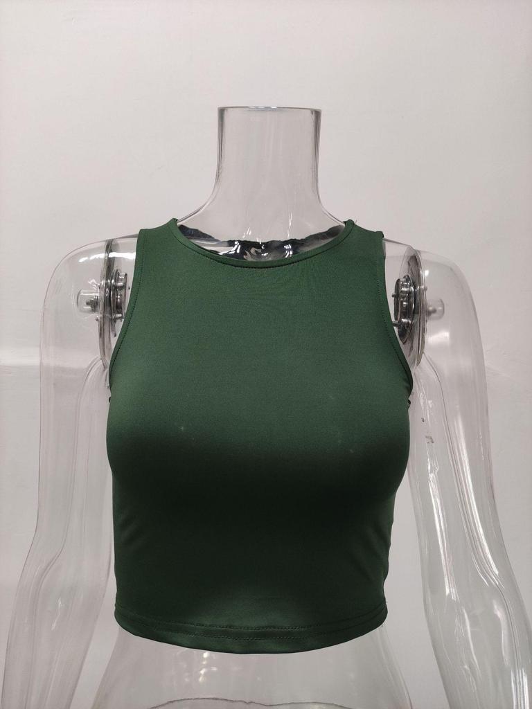 European & American Women's Sleeveless Racerback Crop Top