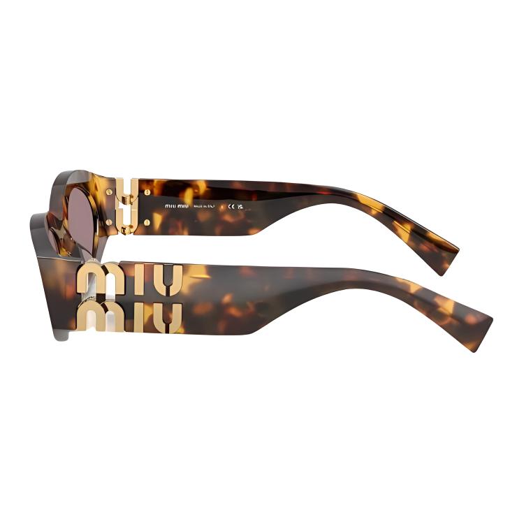 MIU MIU Logo Irregular Shape Sunglasses Men Sunglasses Tortoise 116415984
