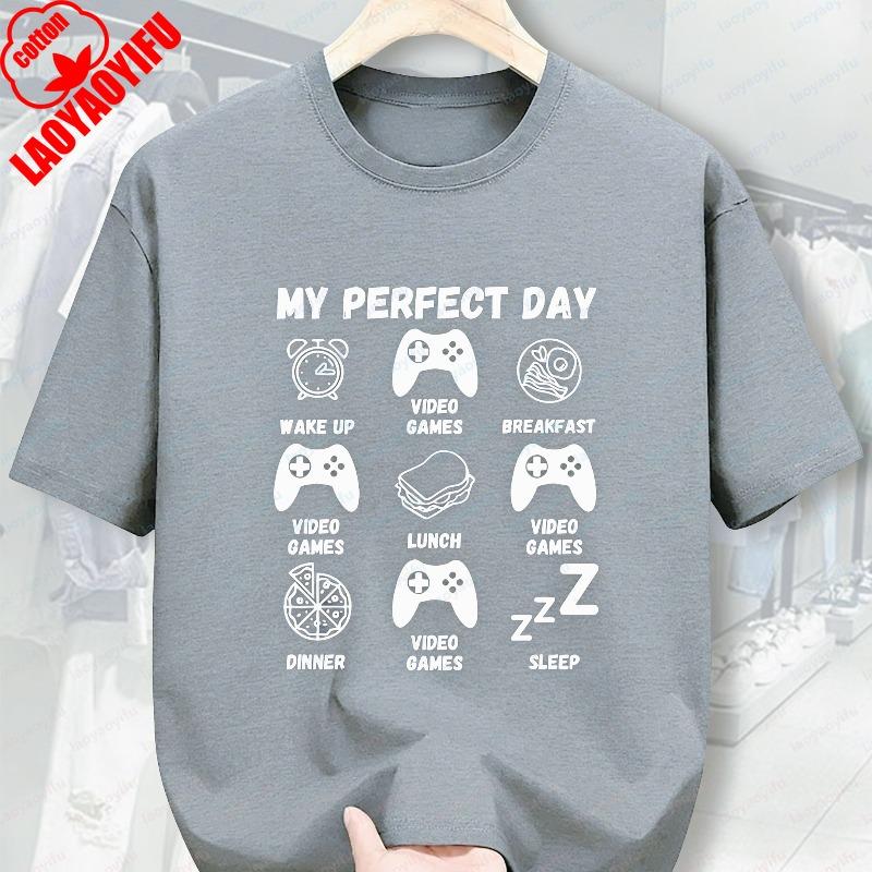 Casual Style Summer Shortsleev GamerS Ideal Day Graphic TShirt Relaxed Stylish Otaku Simple Printed Tops Ropa Hombre Unisex Tee