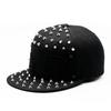 Unisex Punk Style Baseball Cap With Spiked Rivet Embroidery Patch Flat Brim Hip Hop Streetwear Hat
