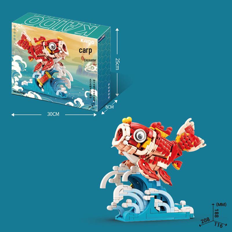 

Китайский карп кои Модель-пазл сделай сам: Игрушка-украшение из мелких строительных блоков (KD99007)