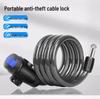 Anti-Theft Steel Cable Lock for Mountain & Road Bikes, Electric Bikes with Leather Ring