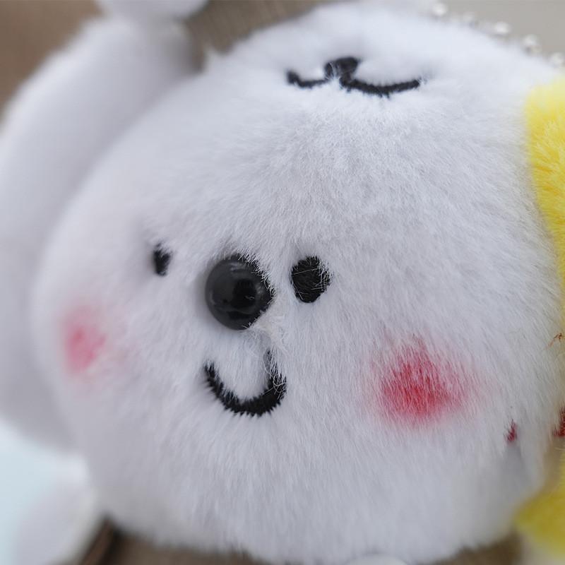 Small Plush Sweet Dog Keychain Cartoon Doll With Adorable Bib Designs Gifts For